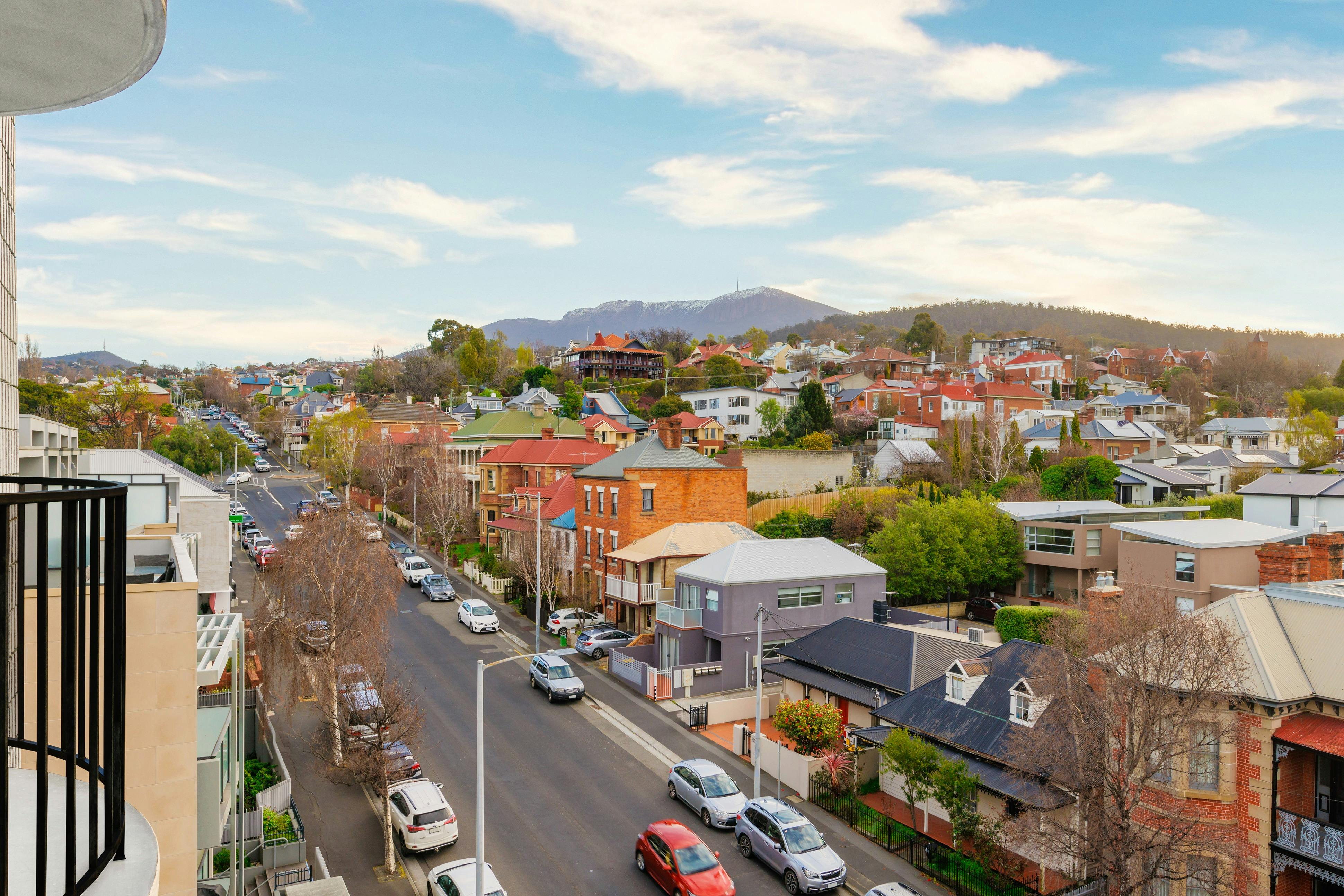 Balcony view to Mt. Wellington