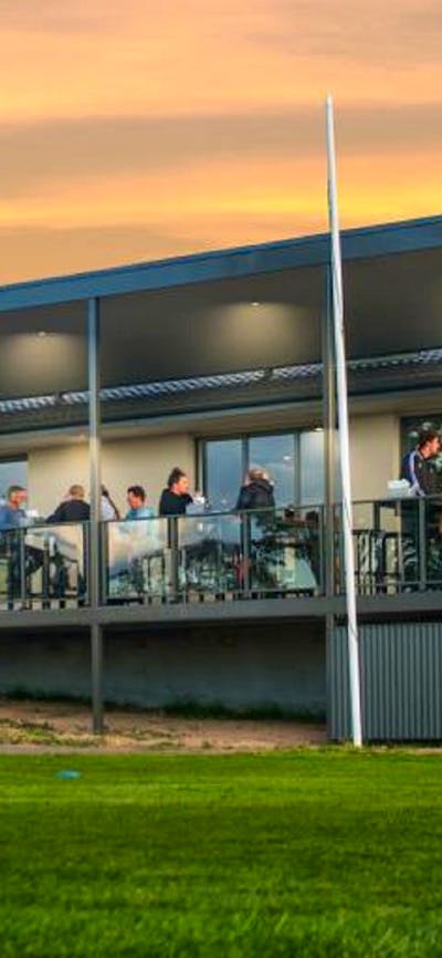 Magpies Belconnen Golf Club deck full of people