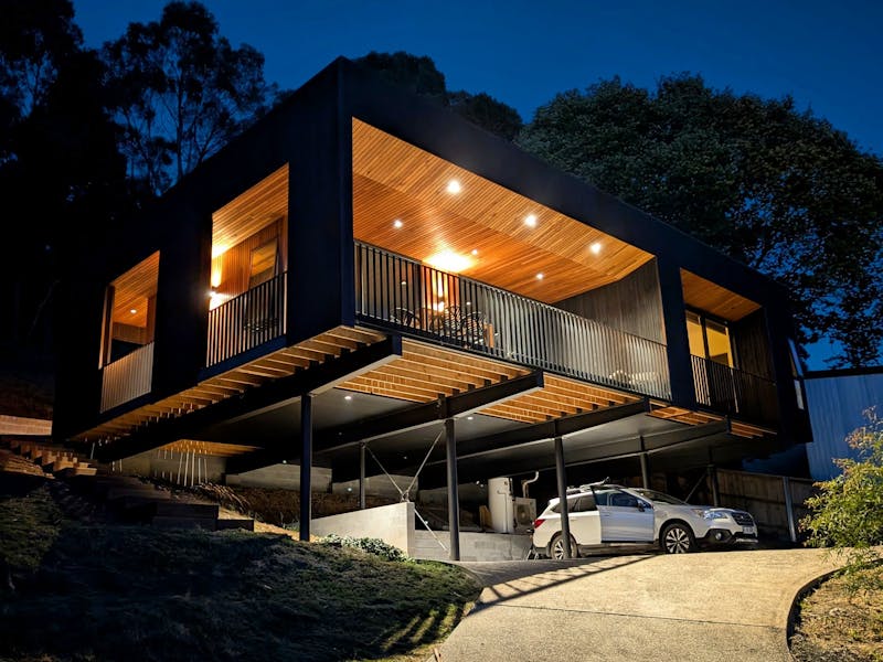 Gorge House at night