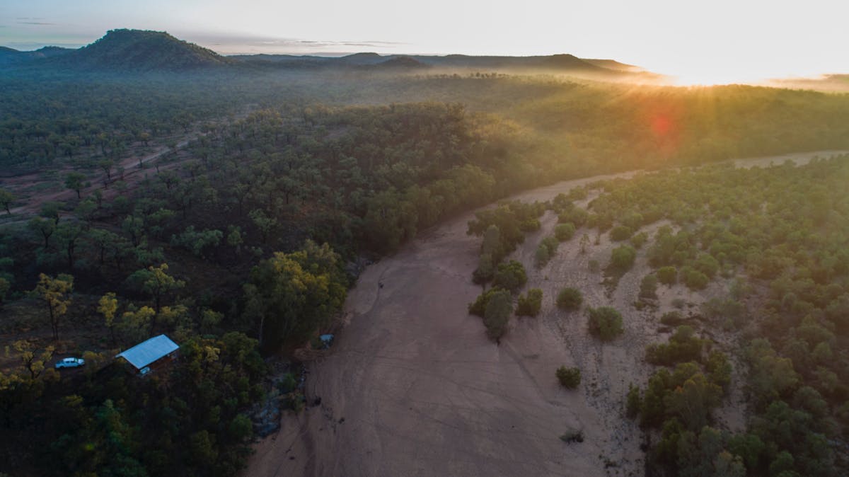 Aerial photo of Gilberton Outback Retreat