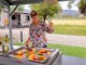 Valley View Caravan Park barbeque with Prosecco