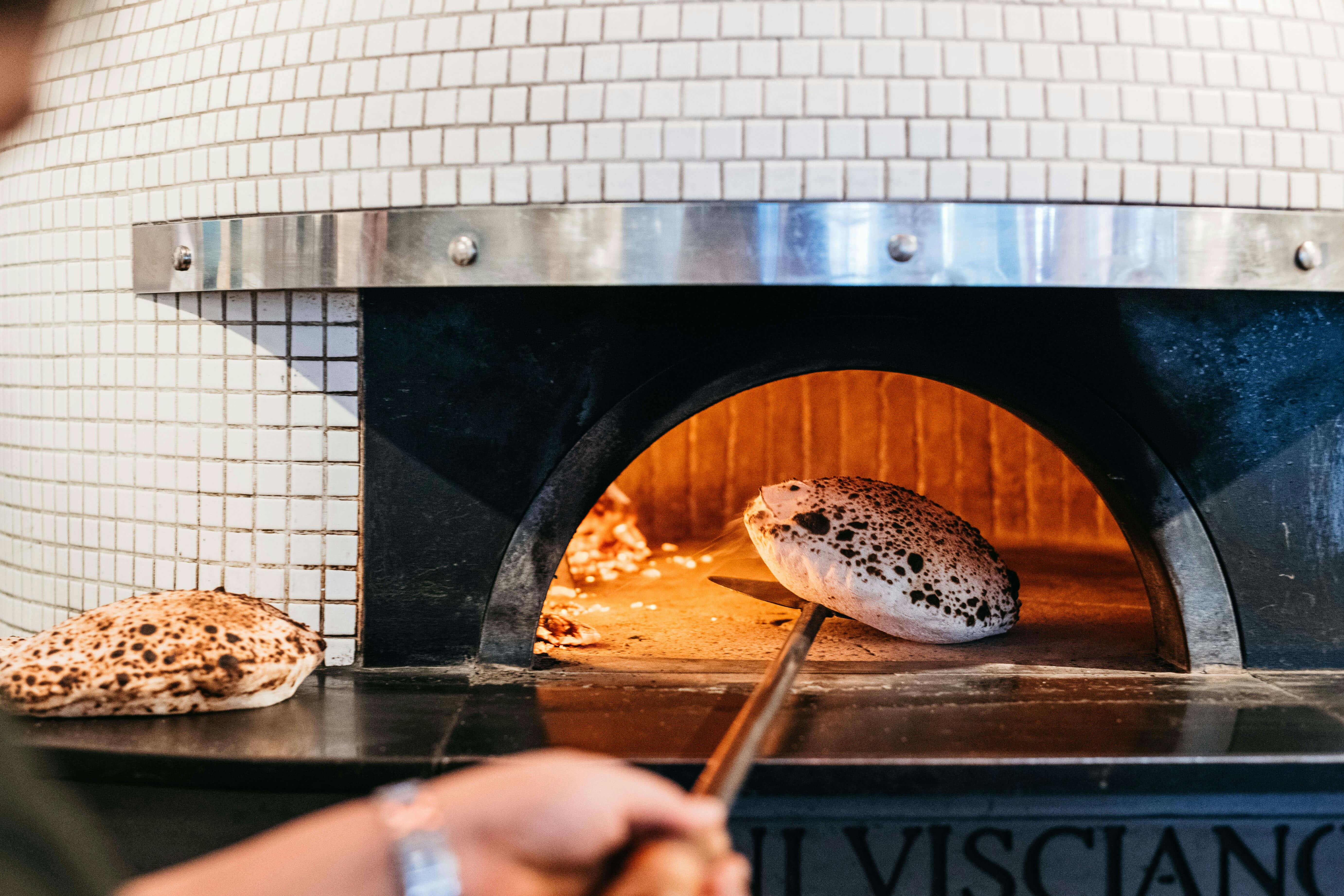 Warm bread straight out of the wood-fired oven