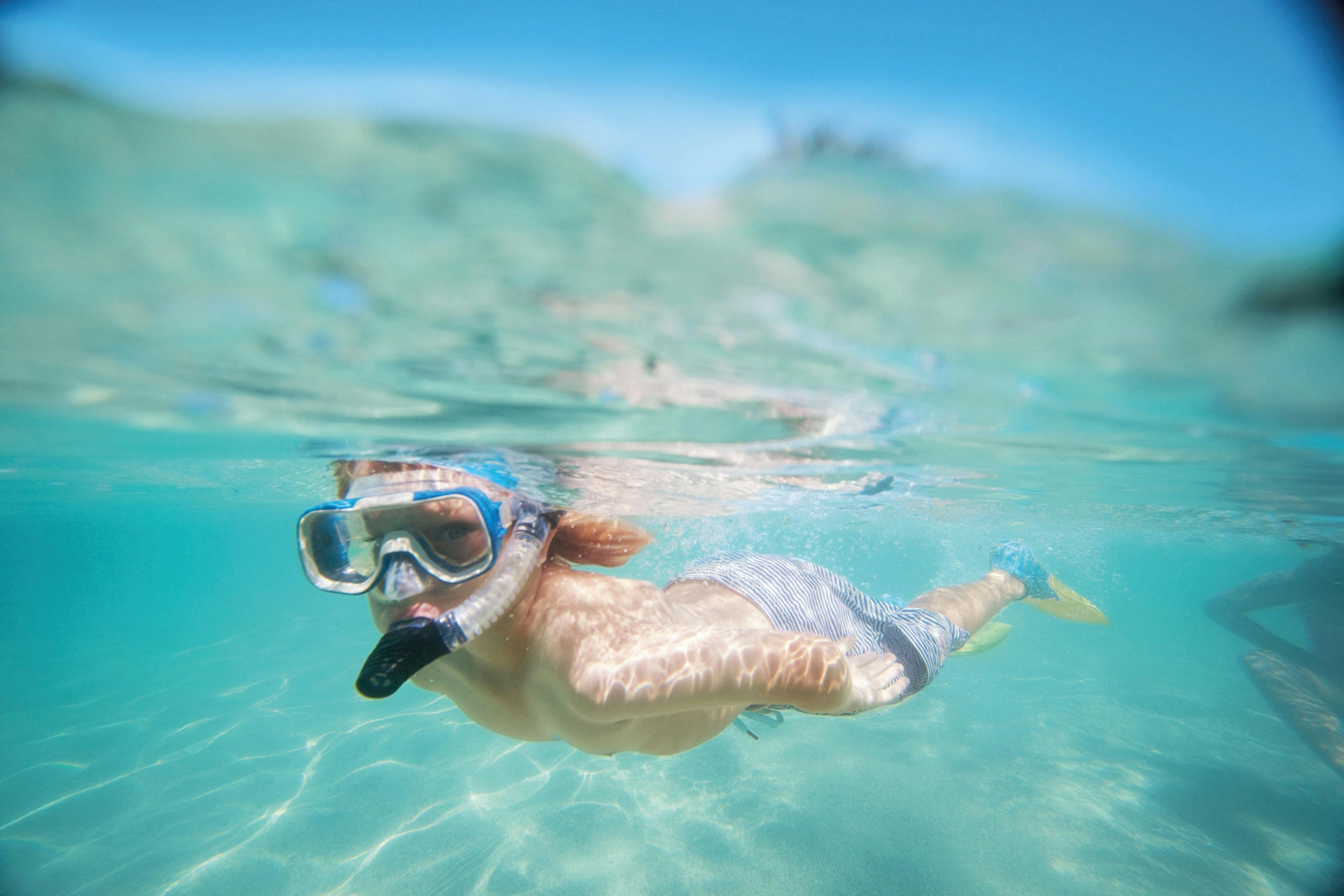 Child snorkeling