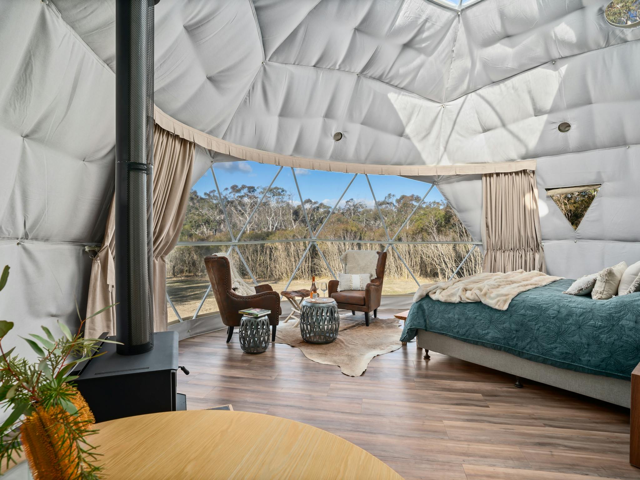 Geo Domes Interior at Scribbly Farm