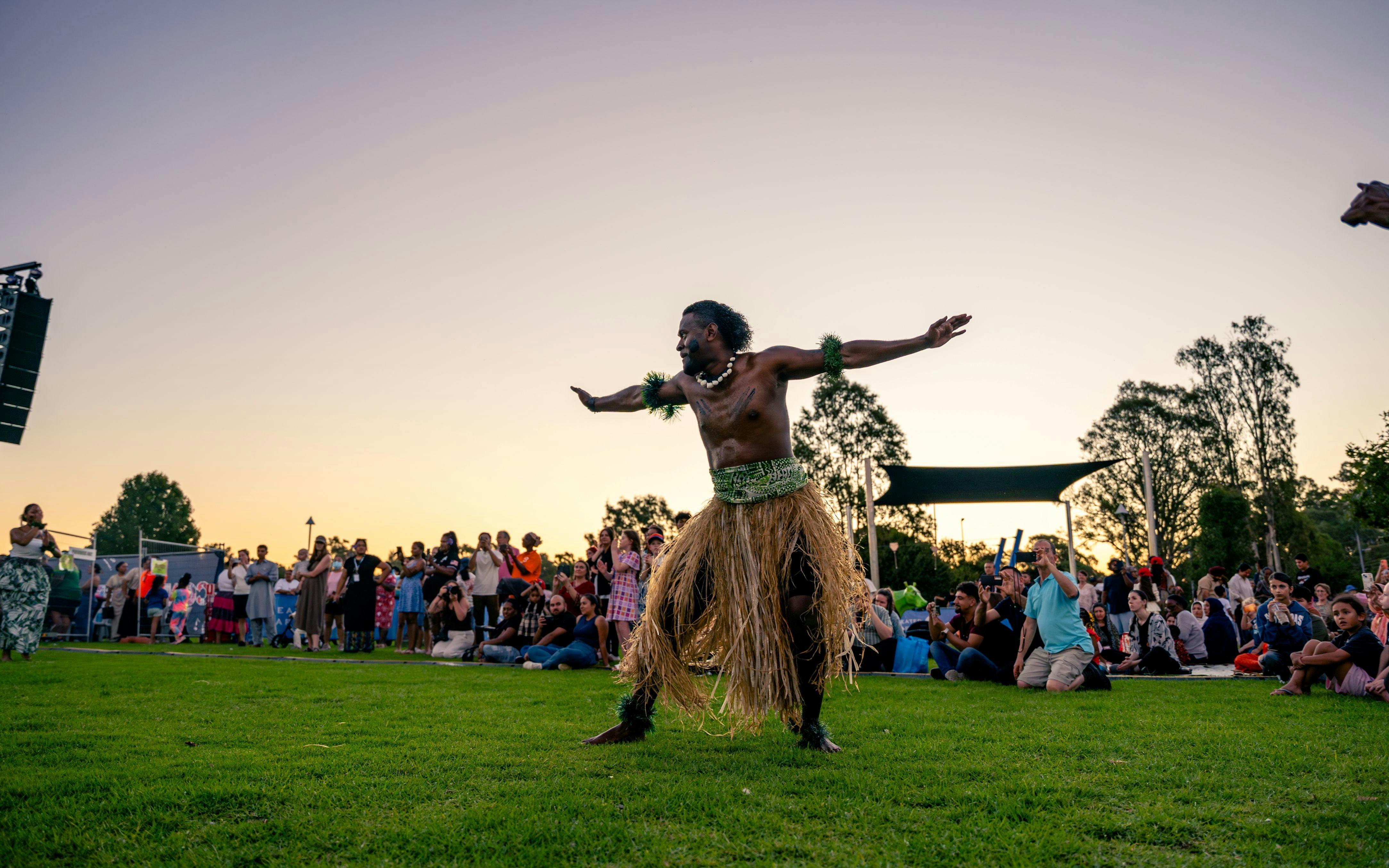 Dancers at sunset