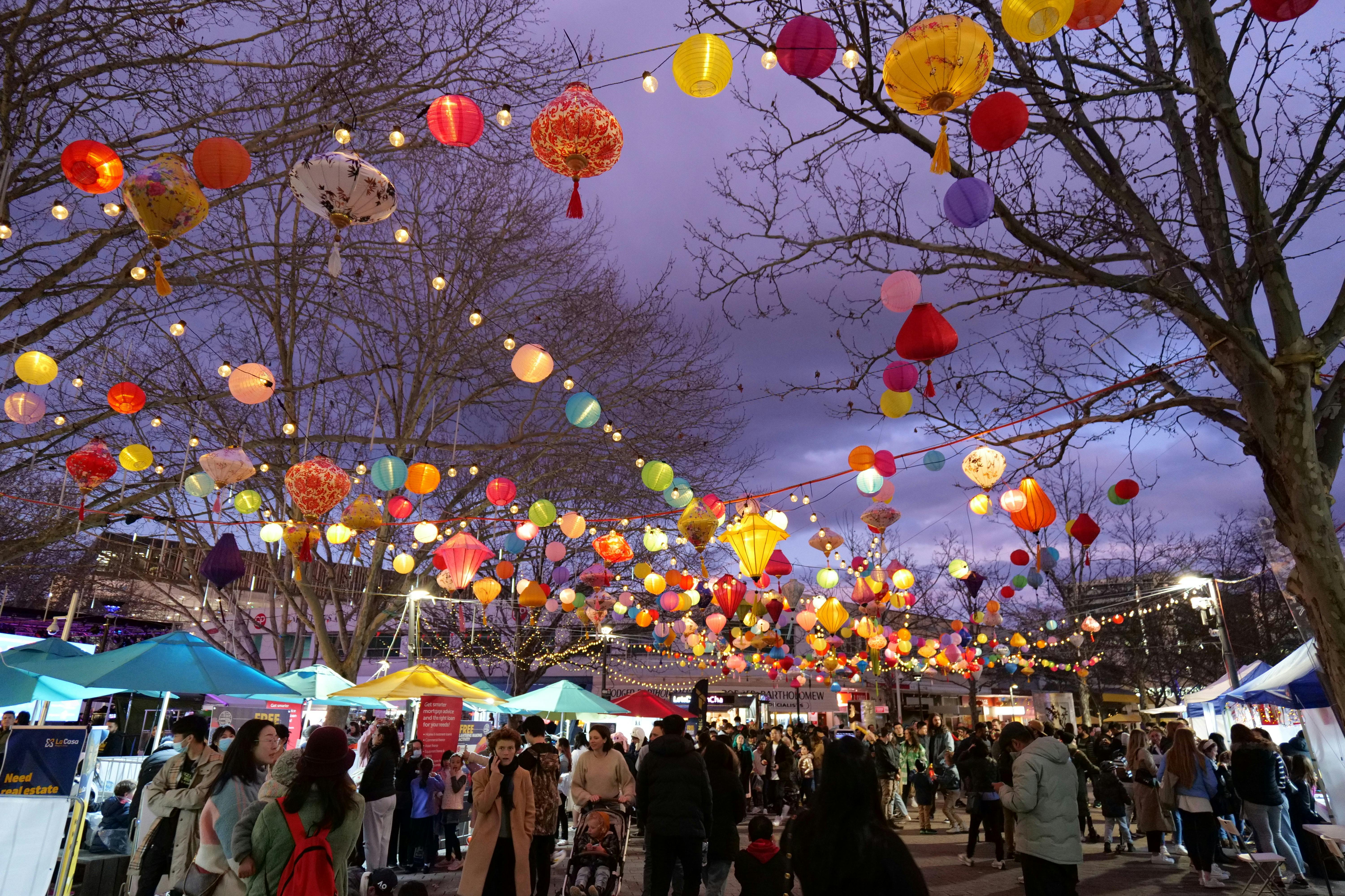 Night View of Lantern Street