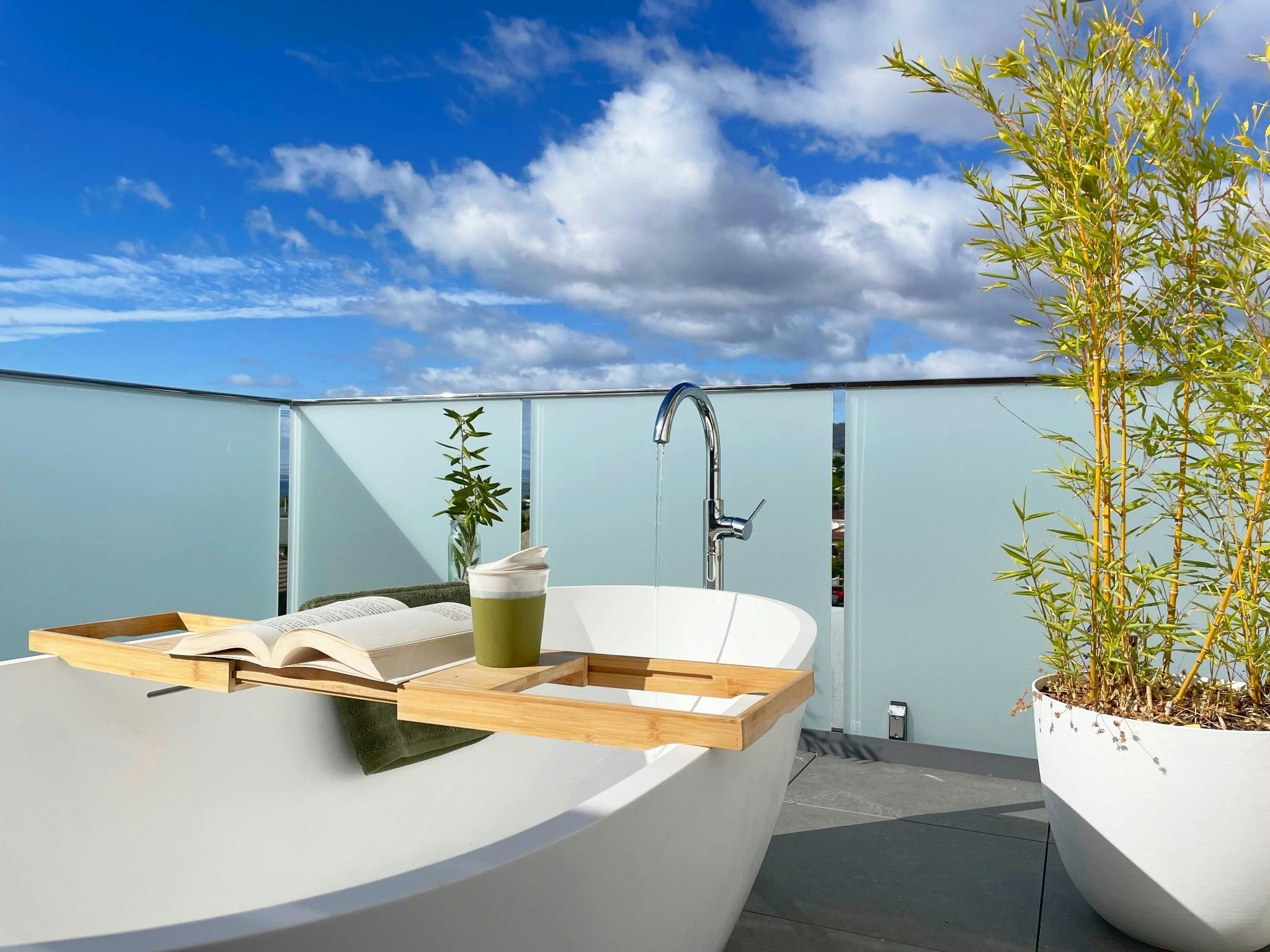Unwind beneath the open sky in the private outdoor bath – the perfect spot to relax