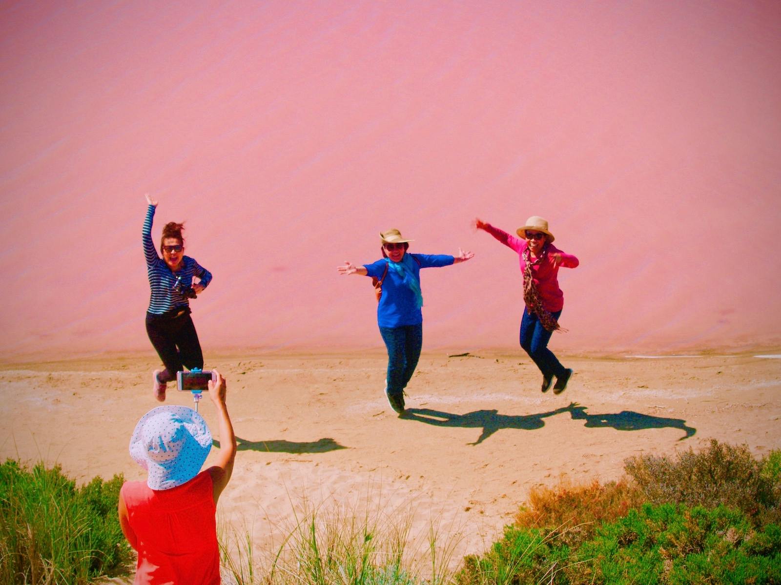 dguy charters_pink lake tour_ladies trip_stunning color
