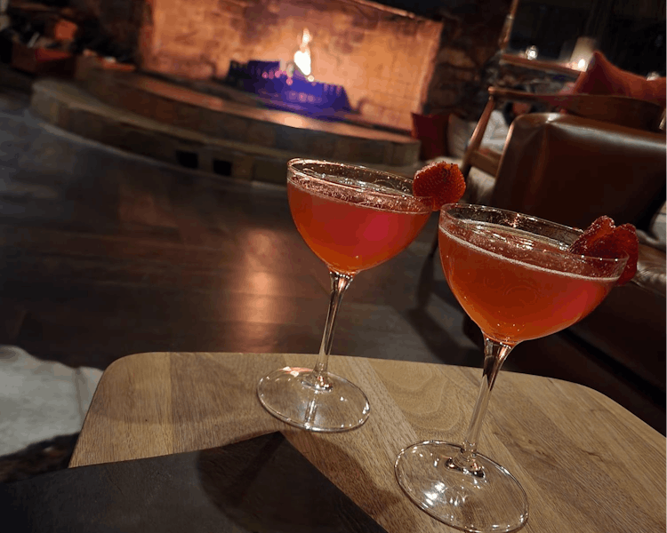 Cocktails by the fire