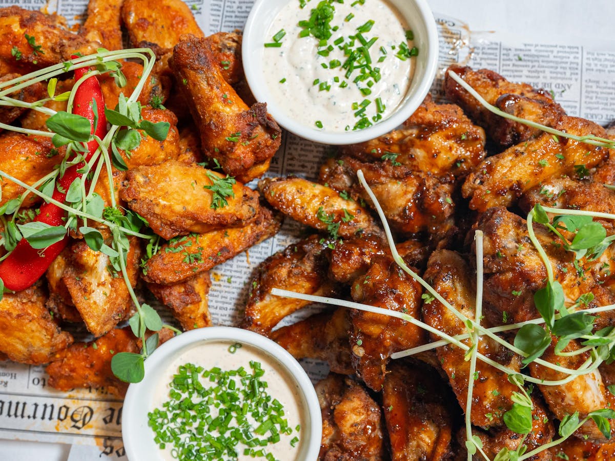 chicken wings function platter at The Garden Bar