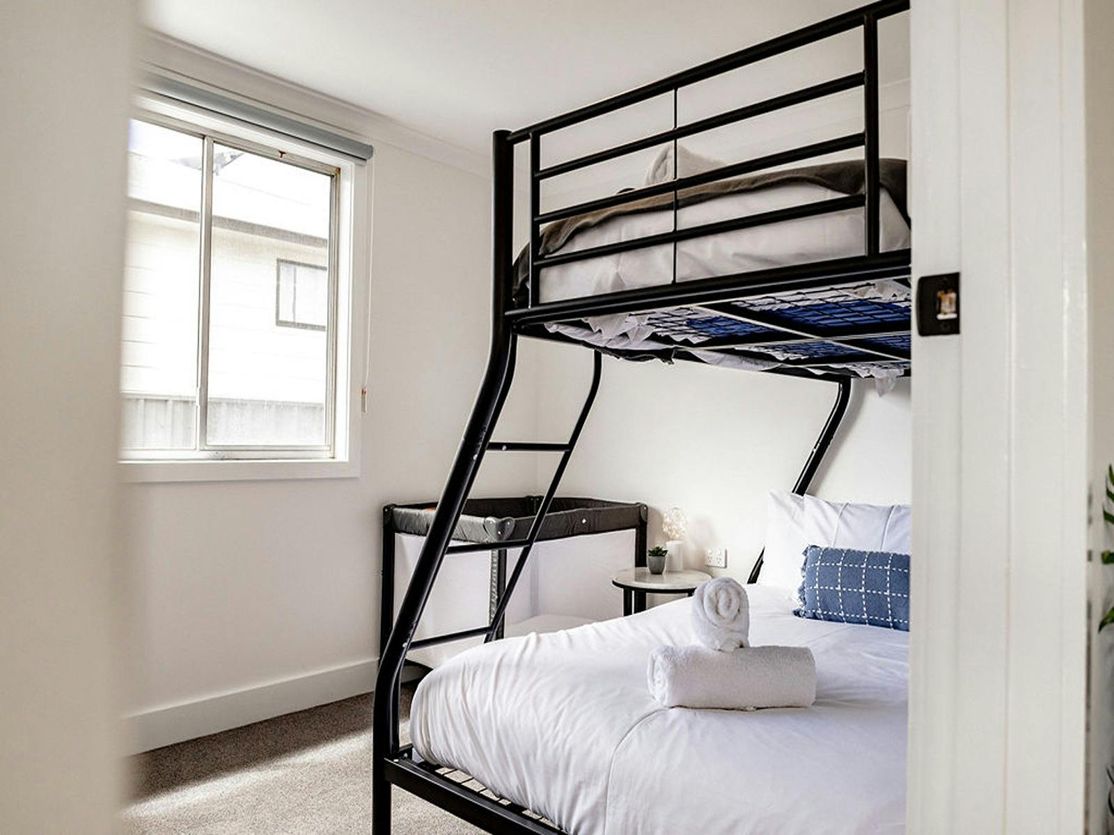 Bedroom 2 - Double bed, single bed, cot