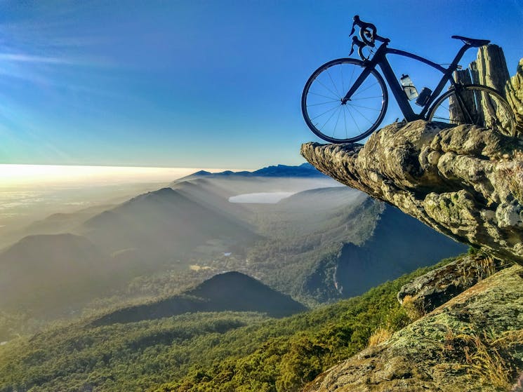 Concept photo of cycle i foreground with iconic Southern Highlands view in background