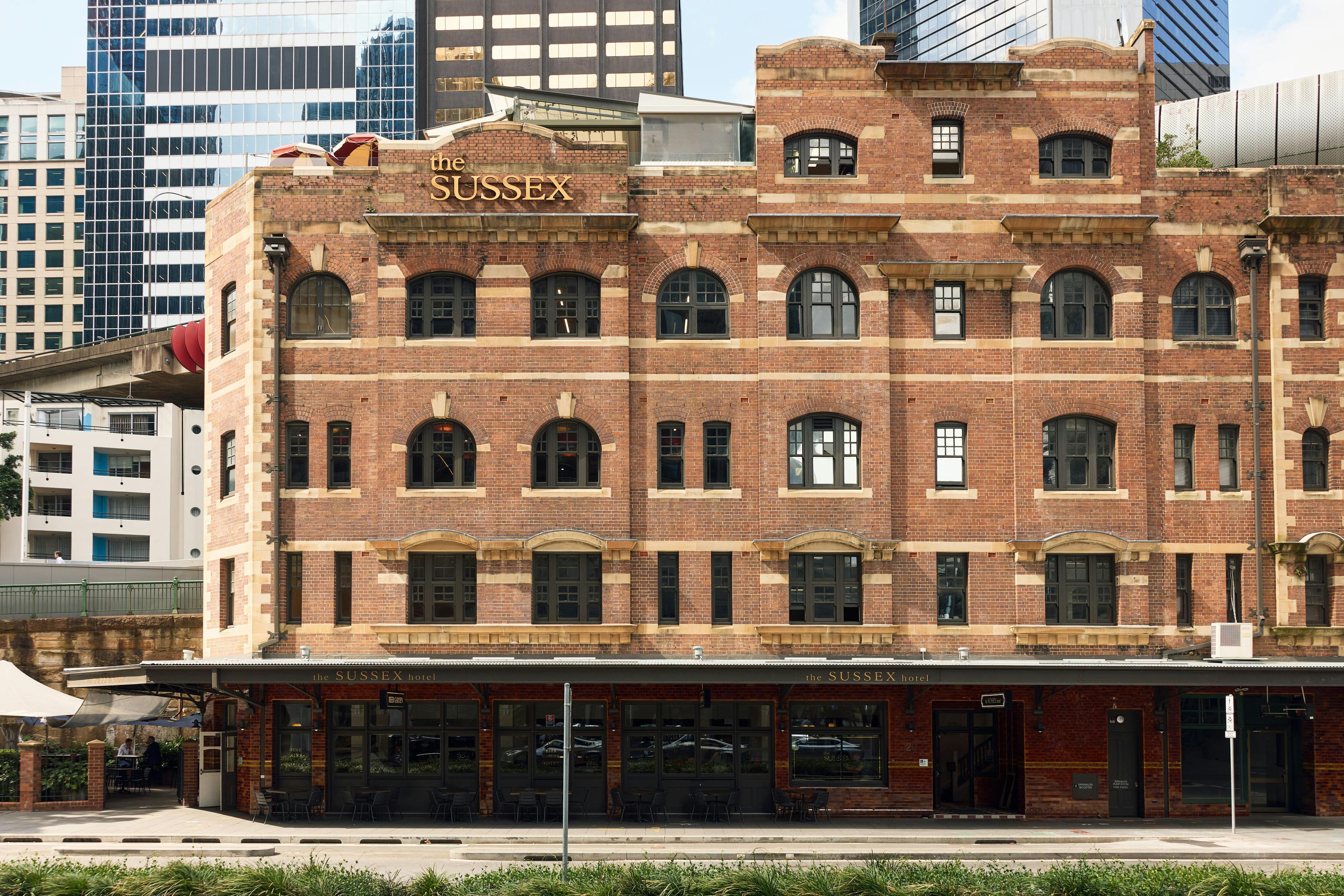 The facade of the pub