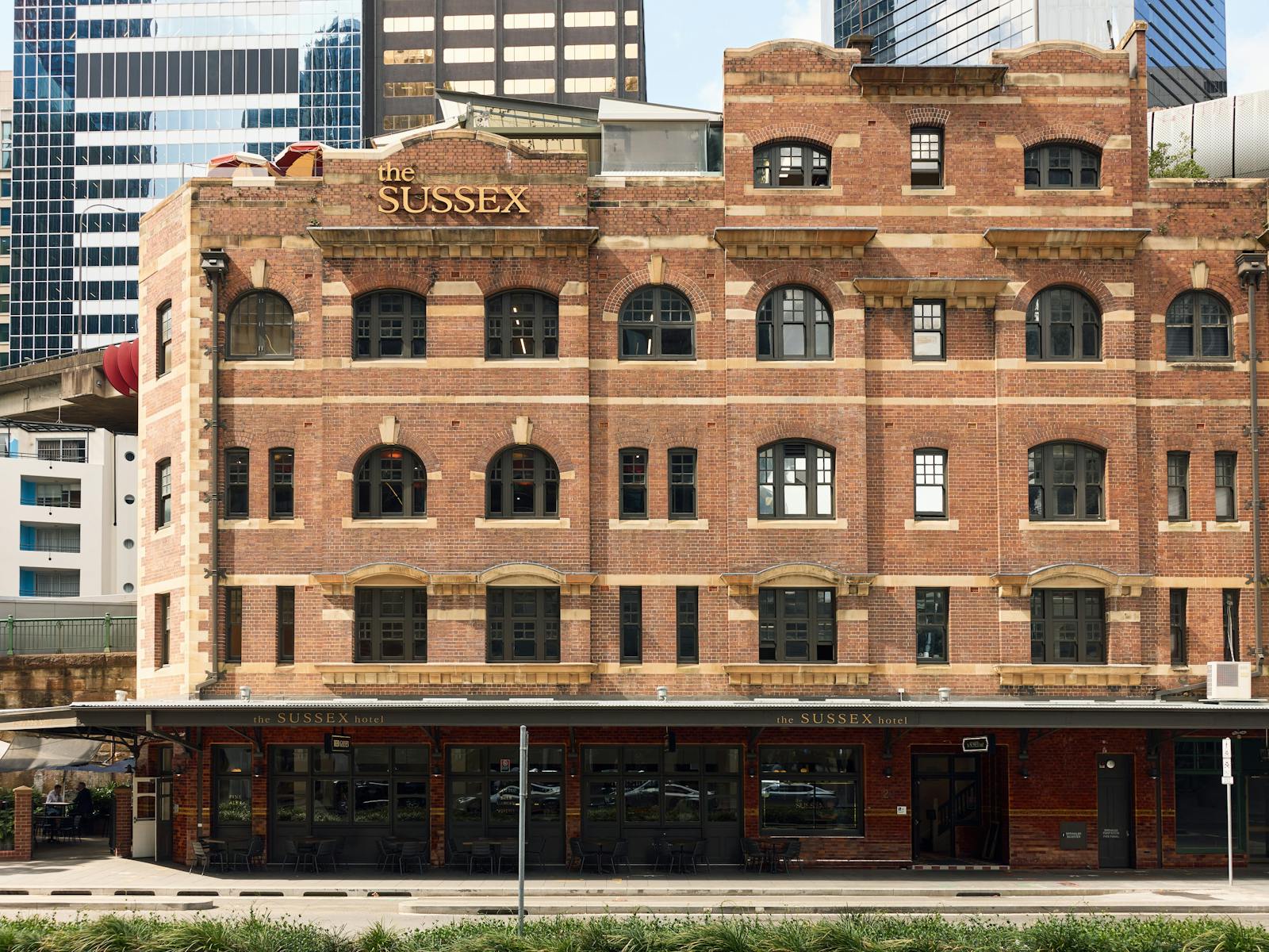 The facade of the pub