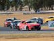 Group of cars racing around Winton Raceway