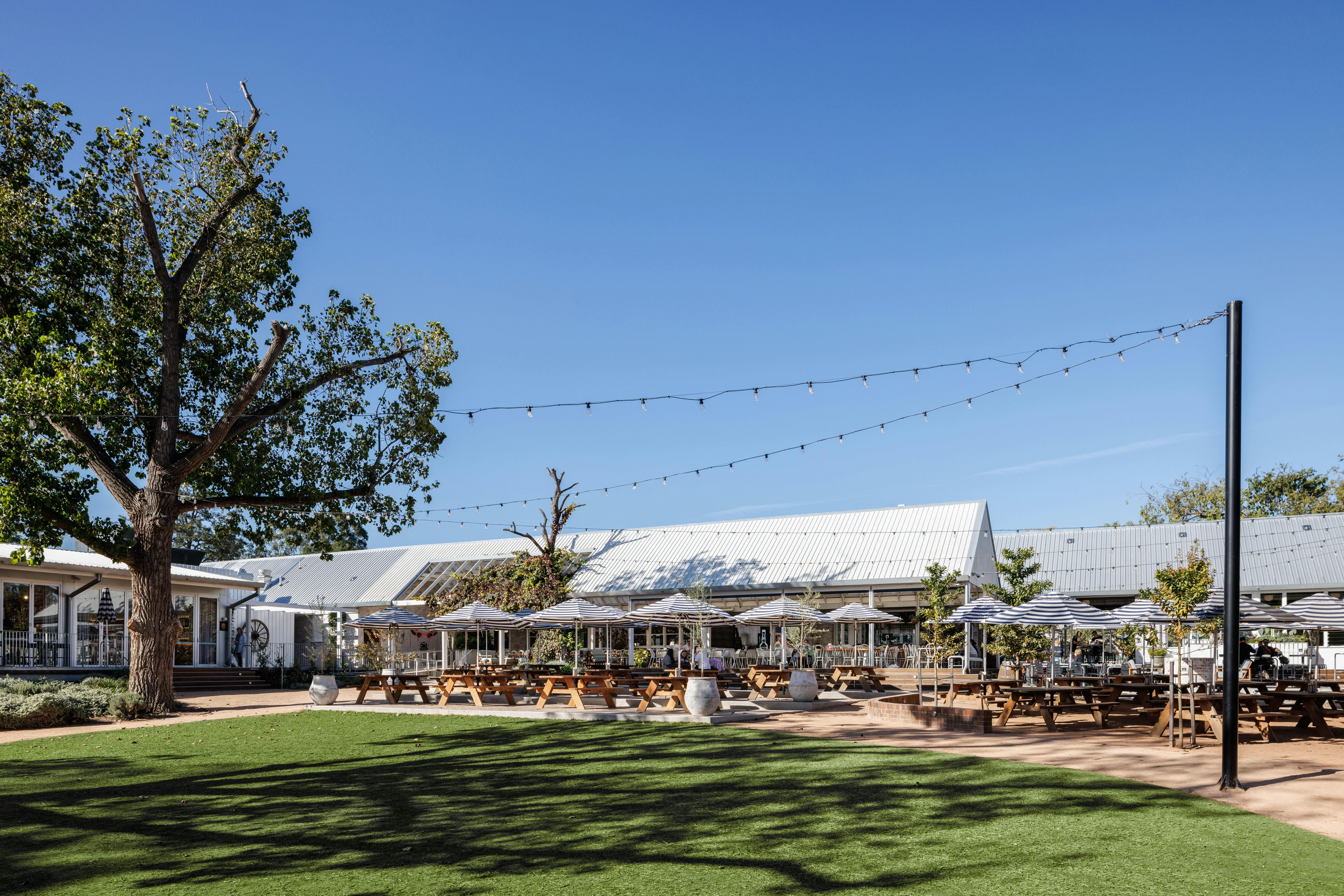 Picnic style seating and bistro