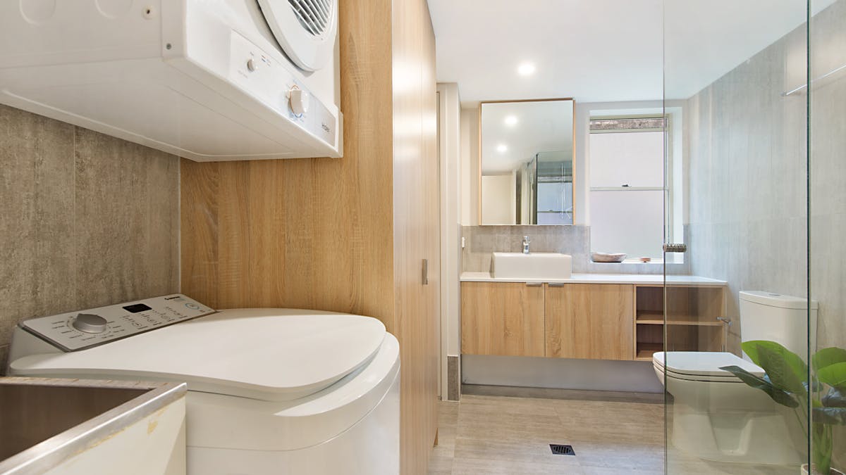 laundry and main bath