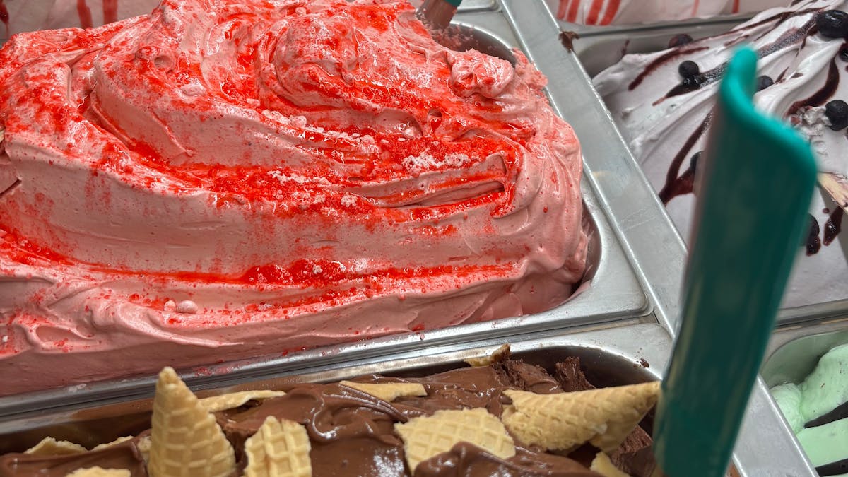 Gelato in our cabinet, Miss Sprinkles Gelato, Scarborough, Qld.