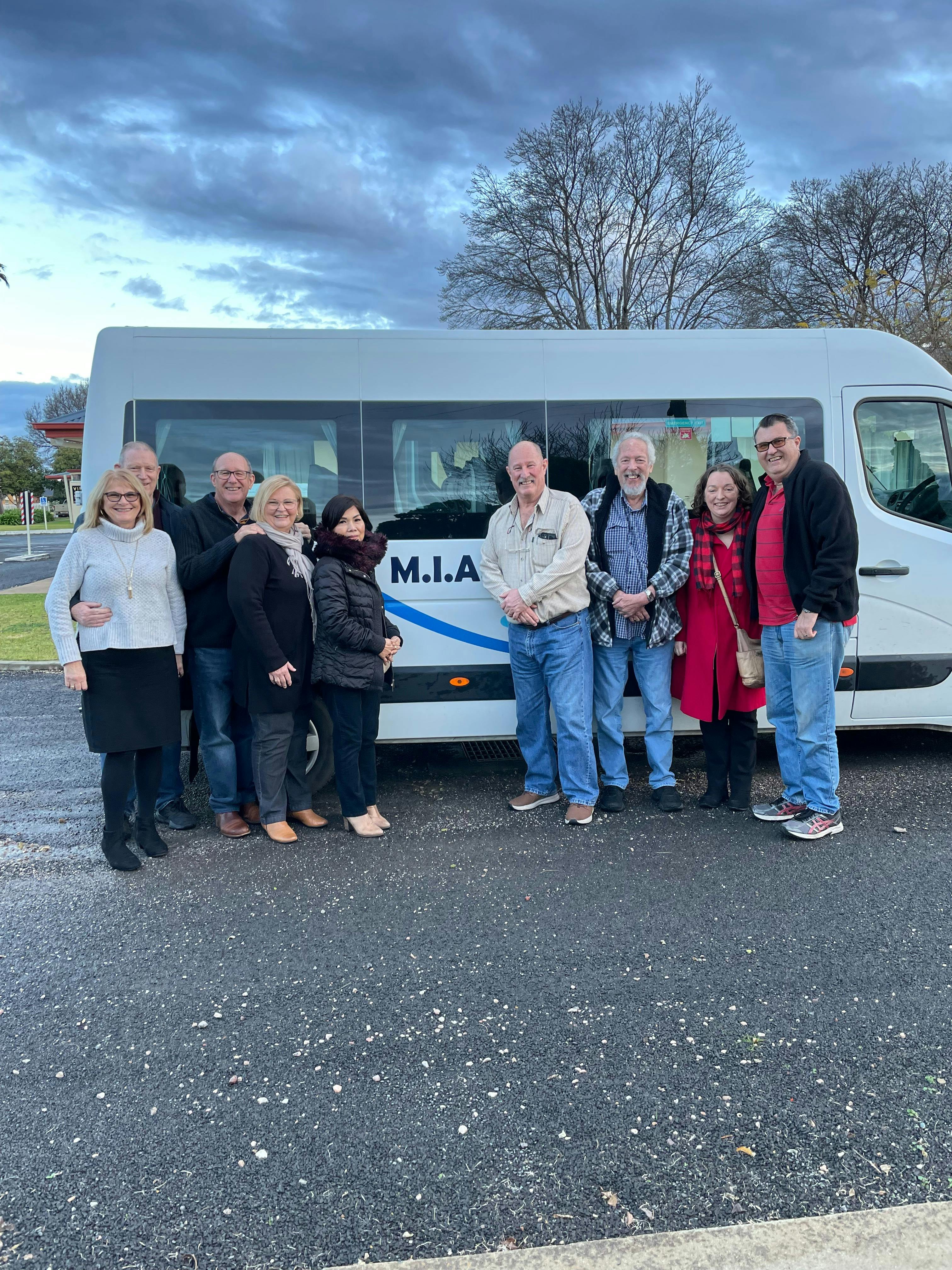 Family and friends planning a day of wine tasting, exploring and local delicious delights