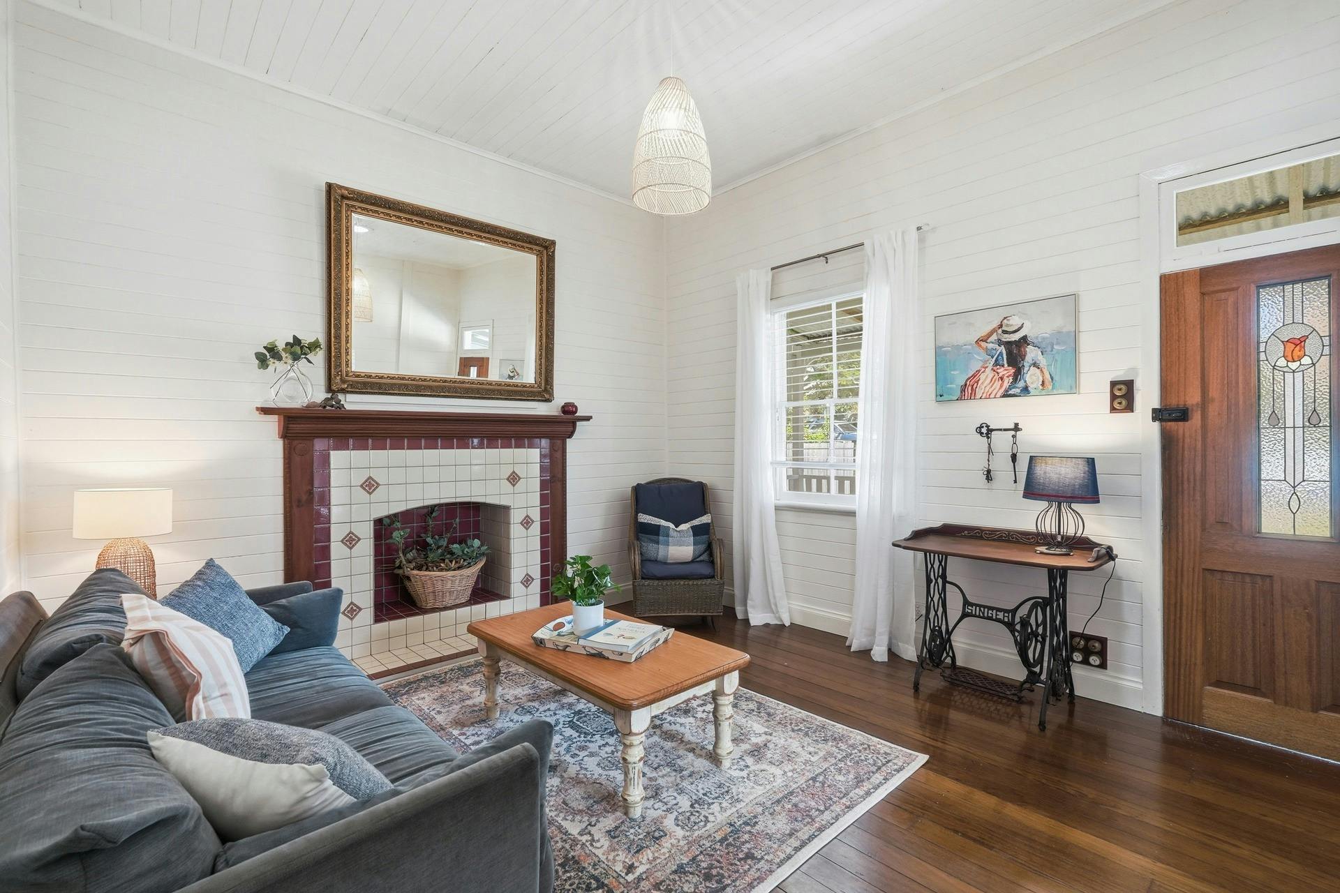 Original fireplace Living area