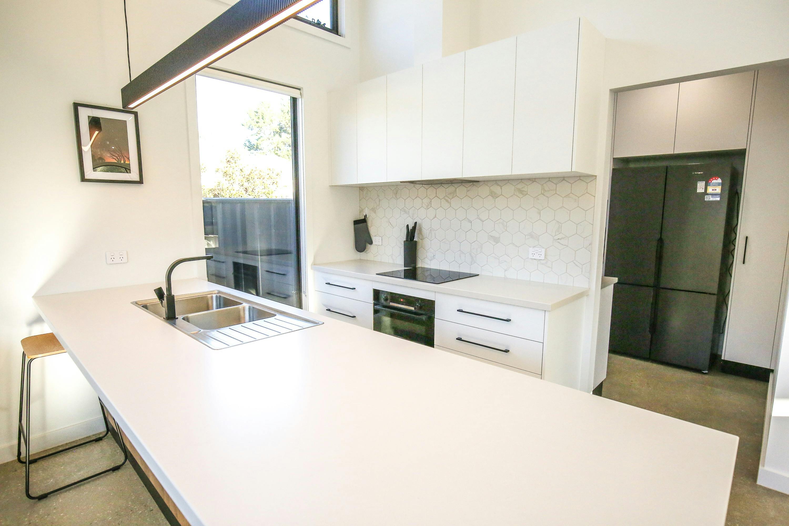 Kitchen with fridge