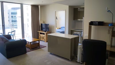 balcony to left with lovely winter sun