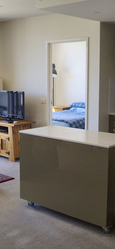 balcony to left with lovely winter sun