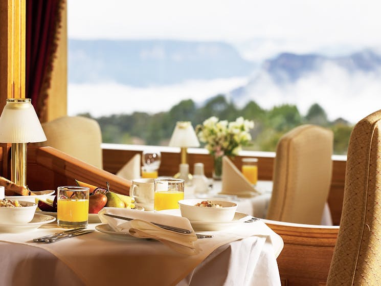 Jamison Views Restaurant at Hotel Mountain Heritage Breakfast views with mist