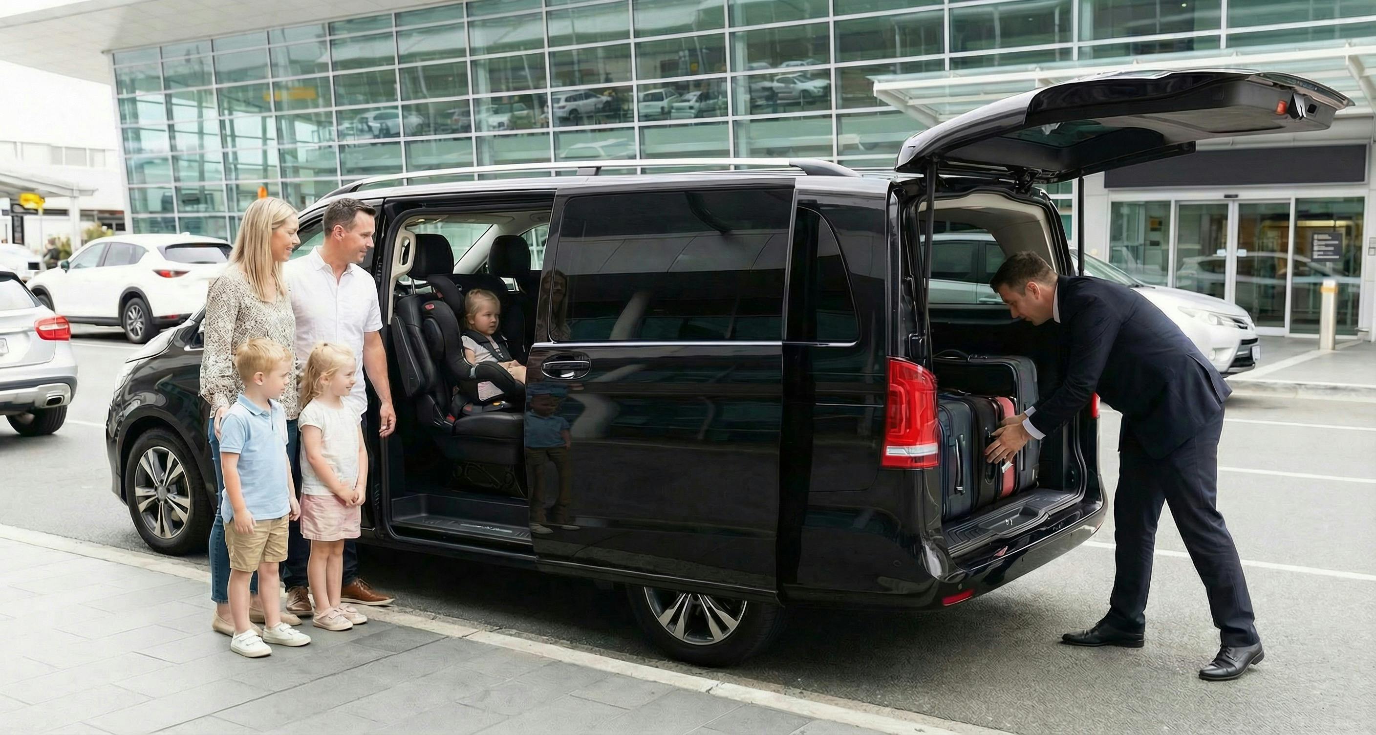 Sydney Family airport transfers with sanitised baby 7 Booster seats immaculate safe professional