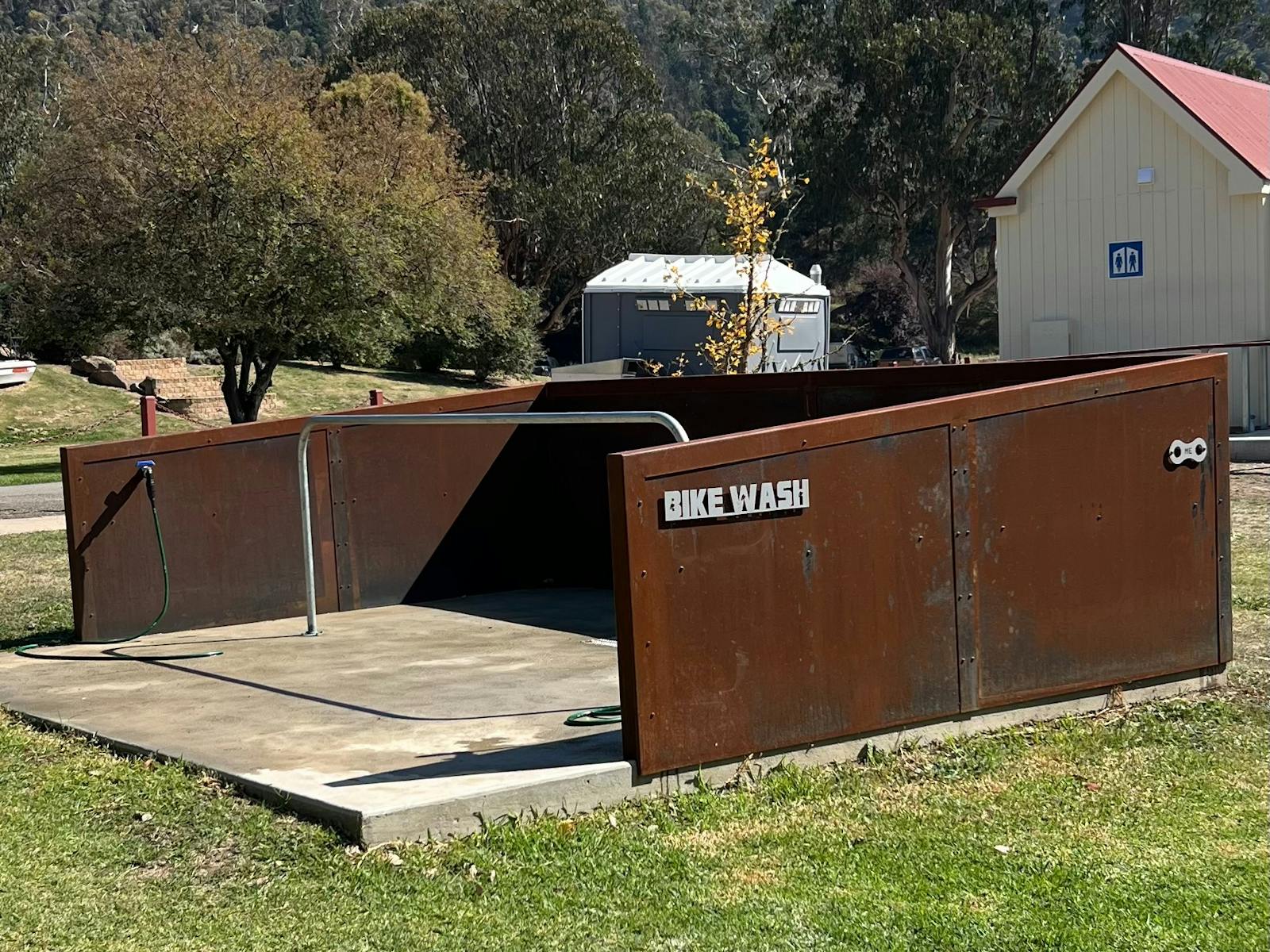Newly built bike wash station