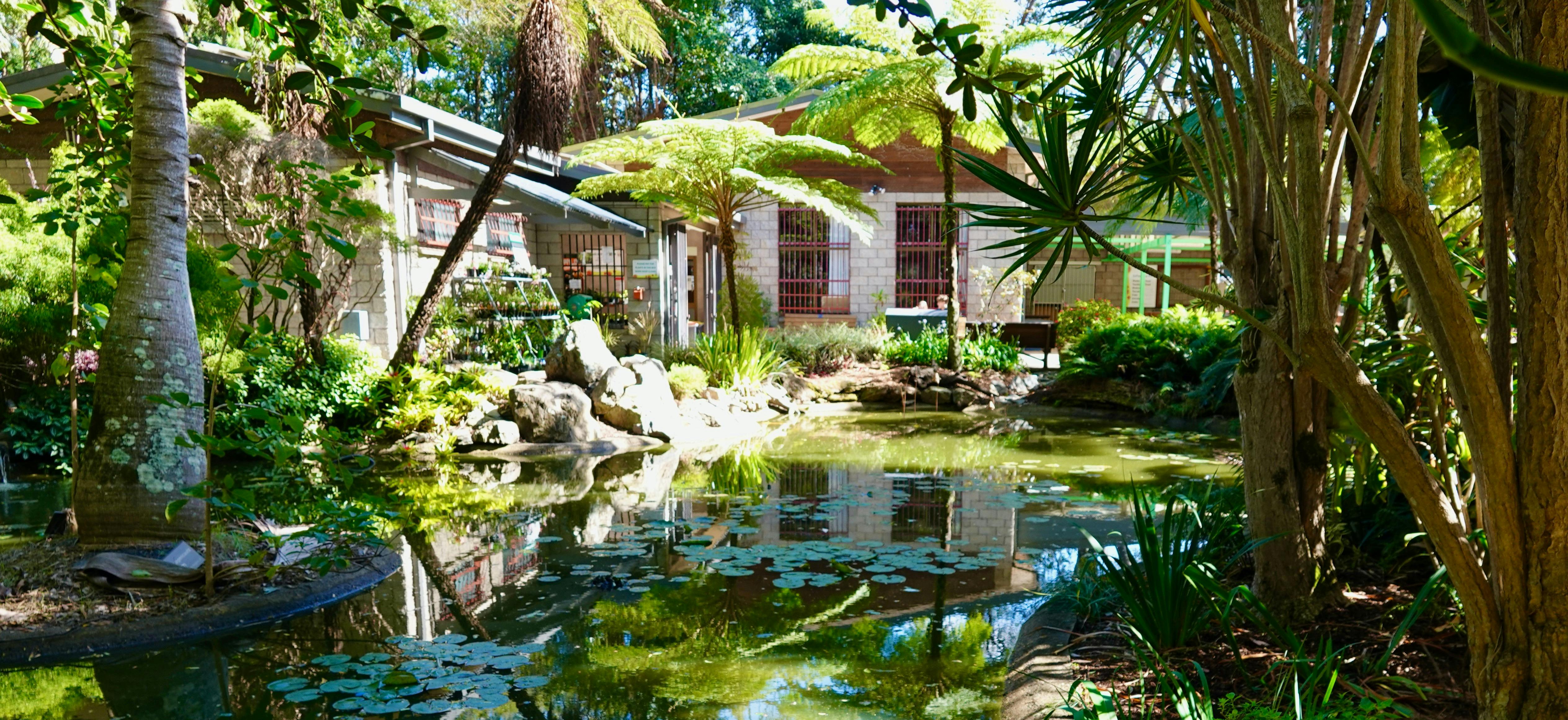 Pond at the front entrance