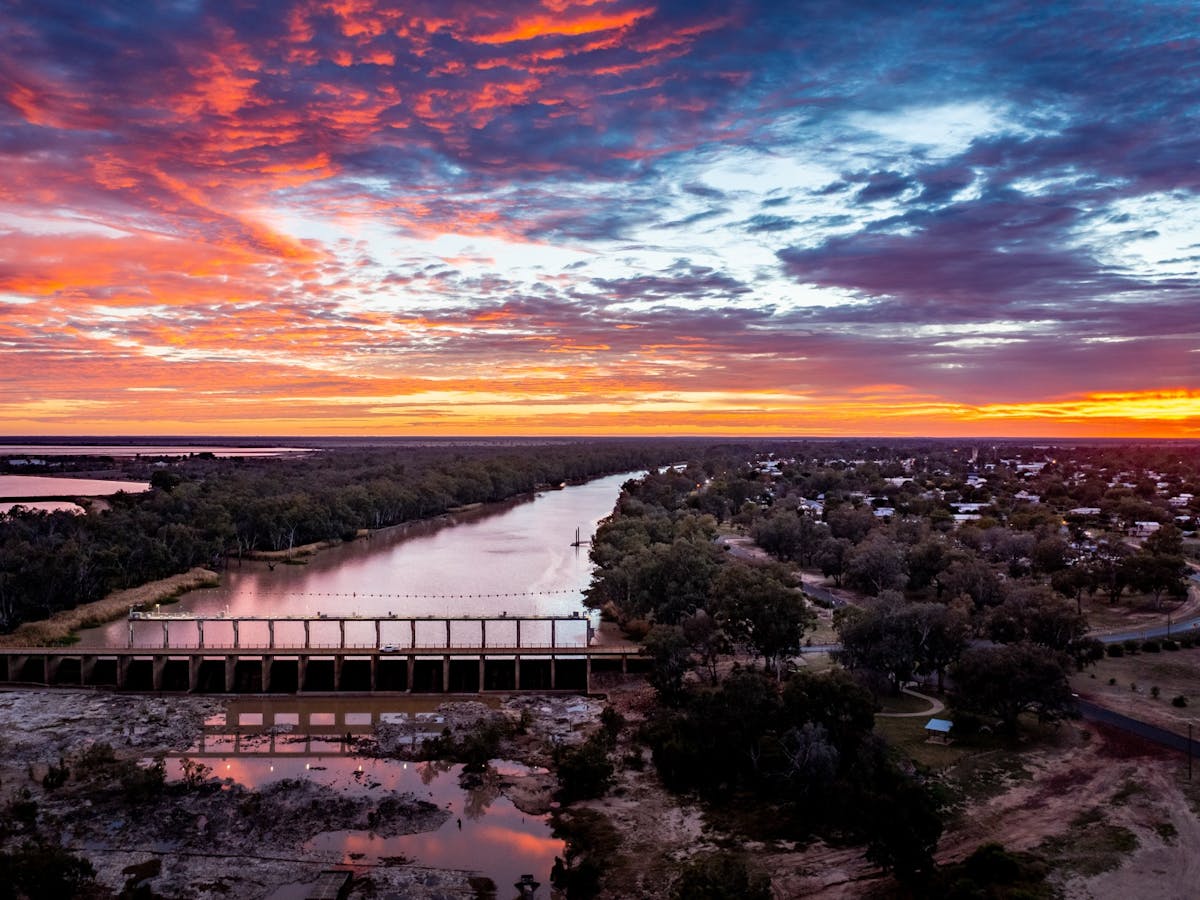 sunset bridge balonne river