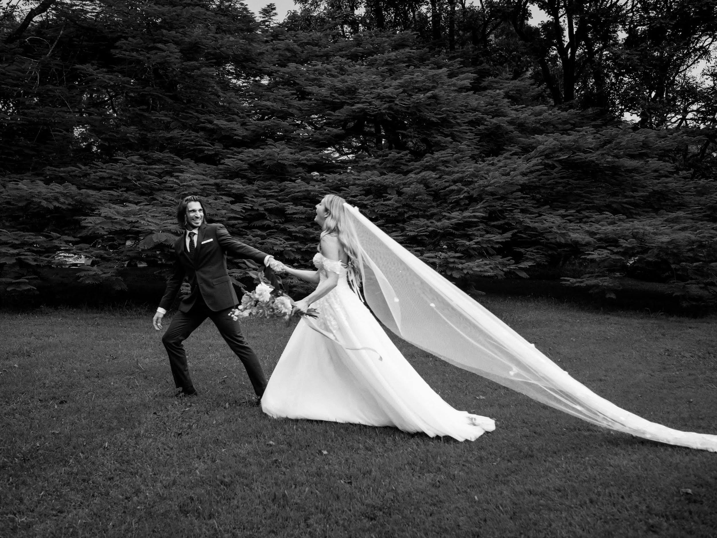 BW photo of Bride and Groom
