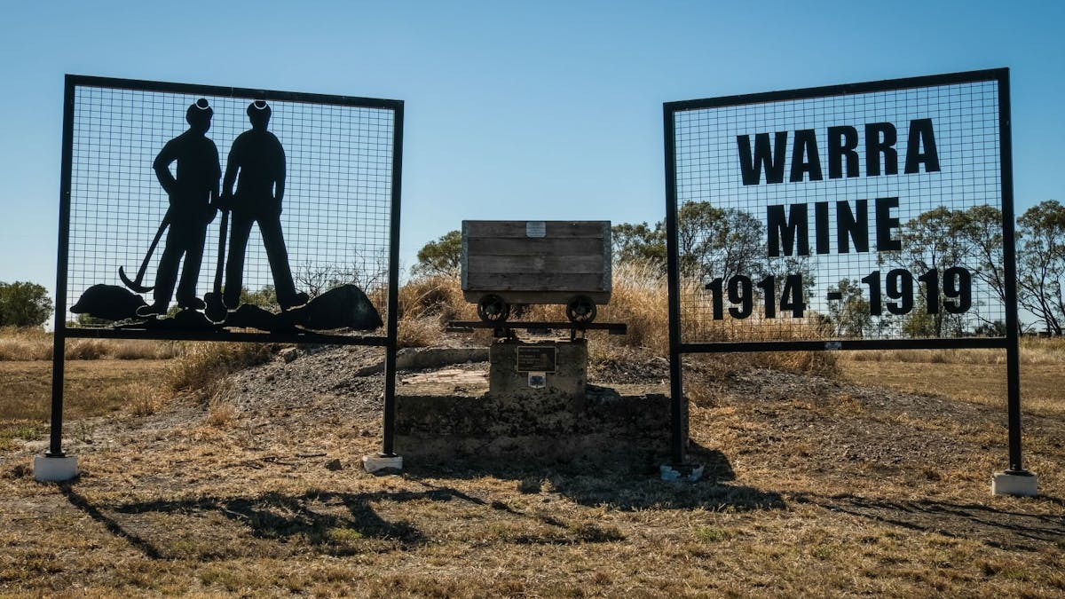The Mine site memorial is located on the western entrance to Warra The Mine site memorial is located on the western entrance to Warra
