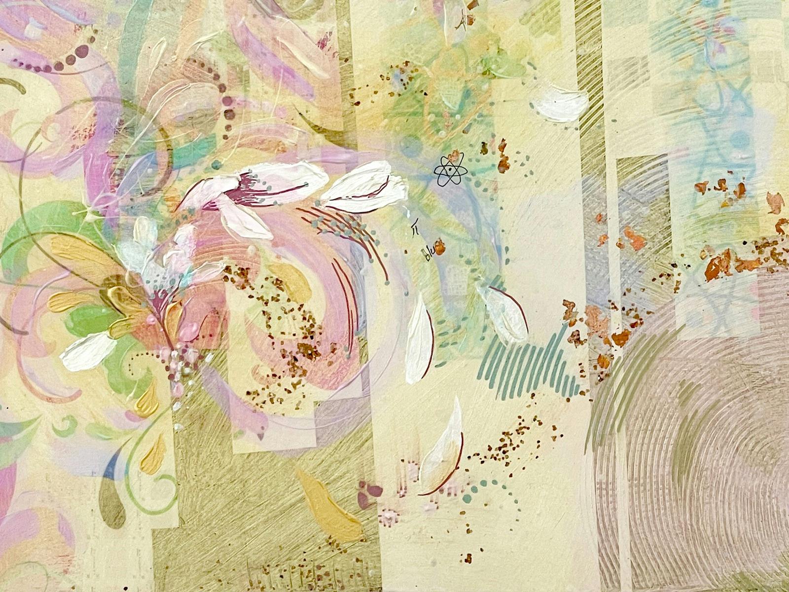 The relationship between reality & the quantum field. With layers of gilding, metallics & mica paint