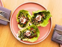 Walnut tabouleh rafts, whipped feta