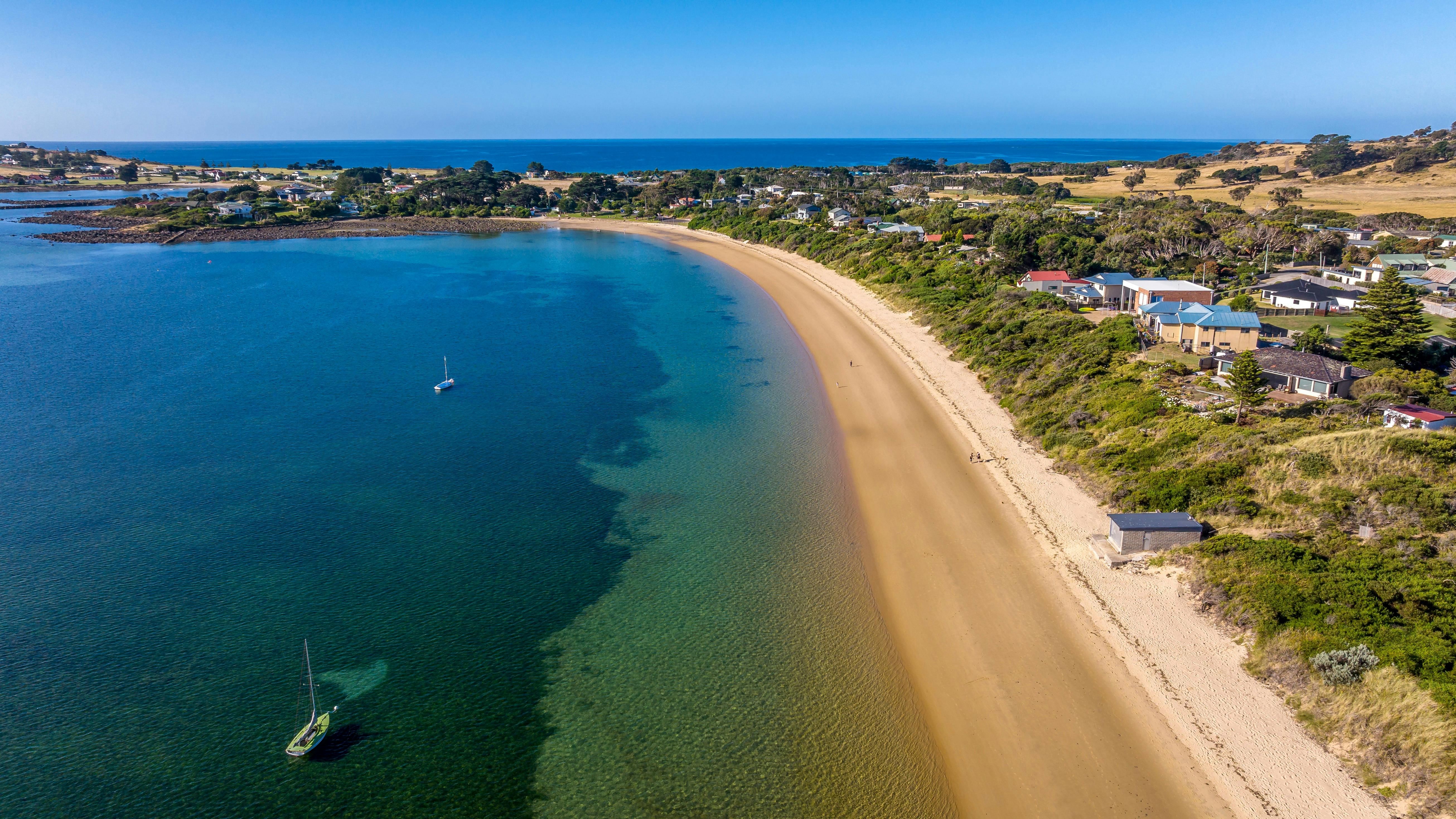 Drone shot of Lagoon Beach