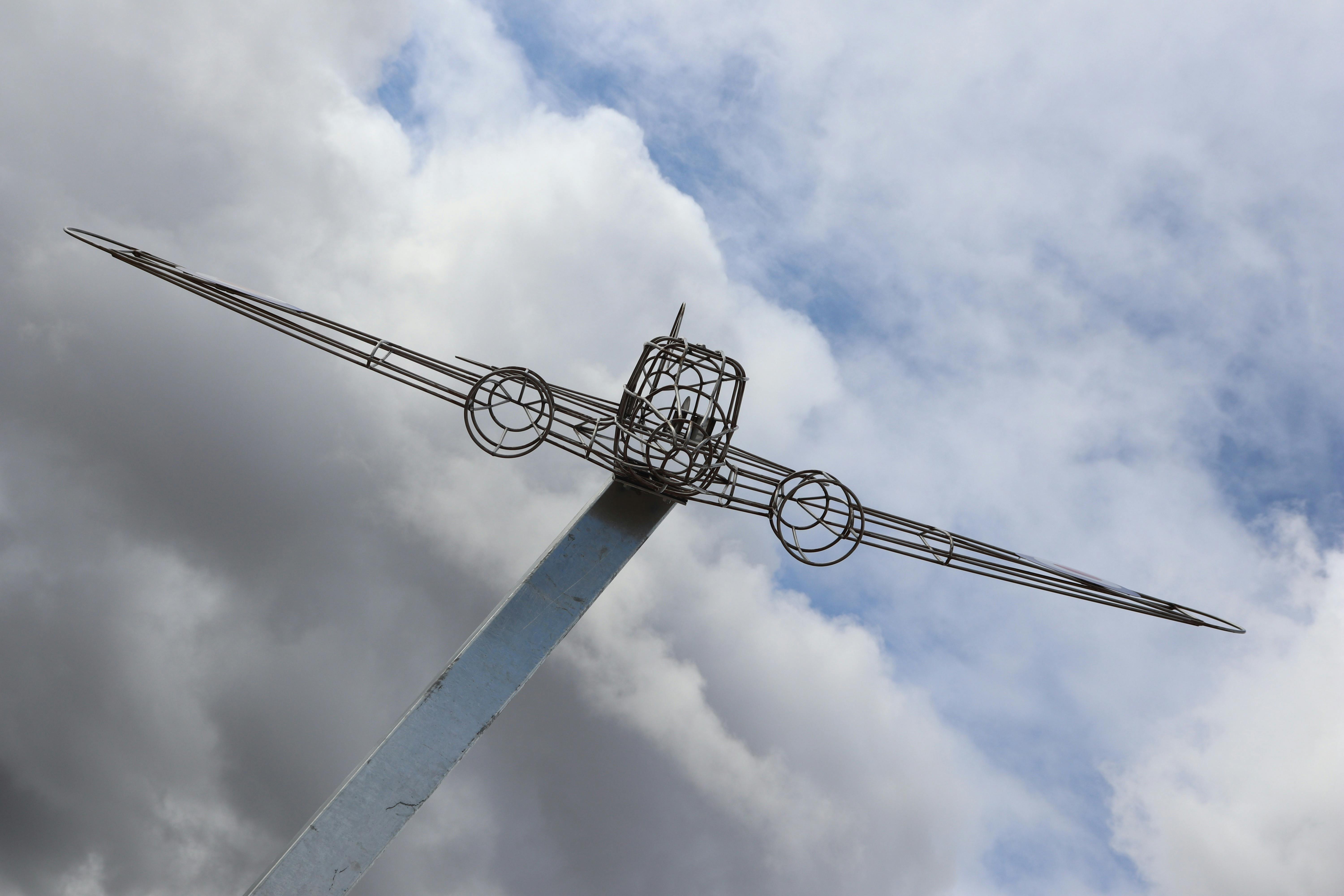 The sculpture was crafted by local community members Josh and Abe McIntosh.