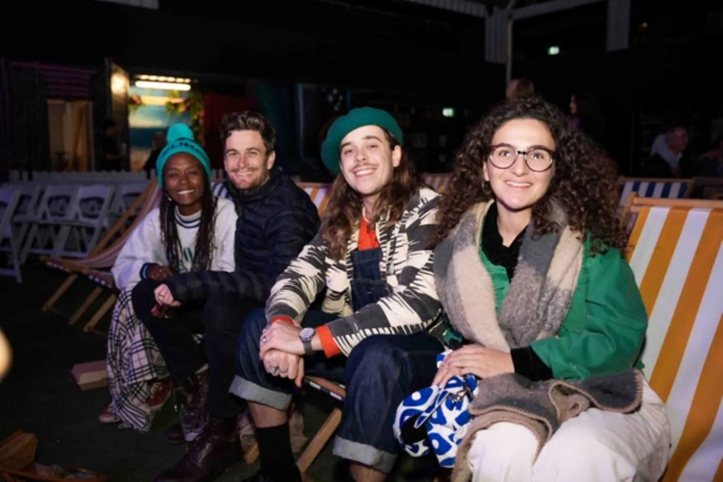 A group of people sitting together