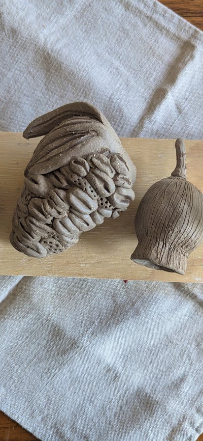 Ceramic seed pods with a gin and tonic