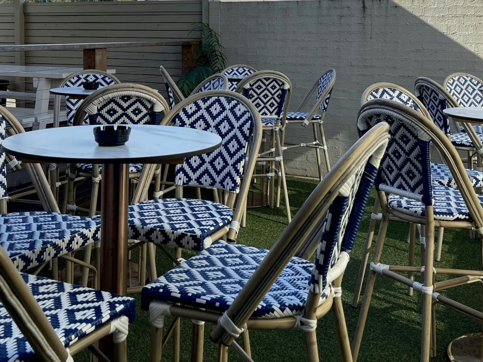 chars and tables in an outdoor area at Berkeley Hotel