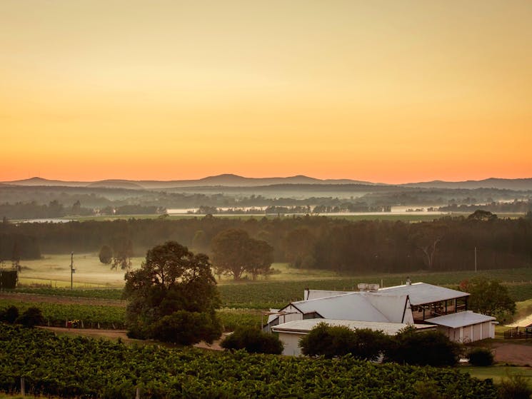 Beautiful sunset scenery over the Hunter Valley.