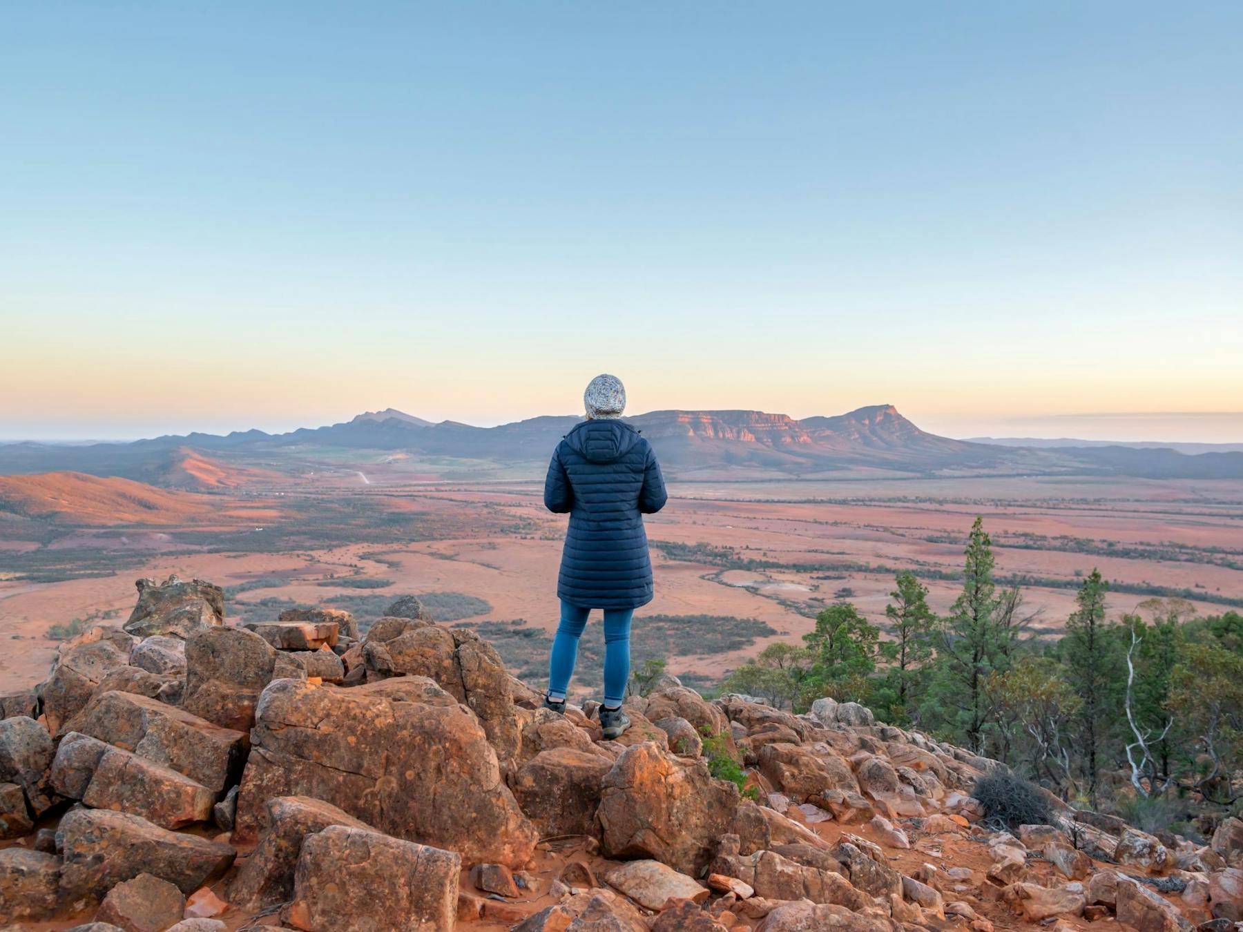 View to Wilpena from Chace Range on a heli-camping experience