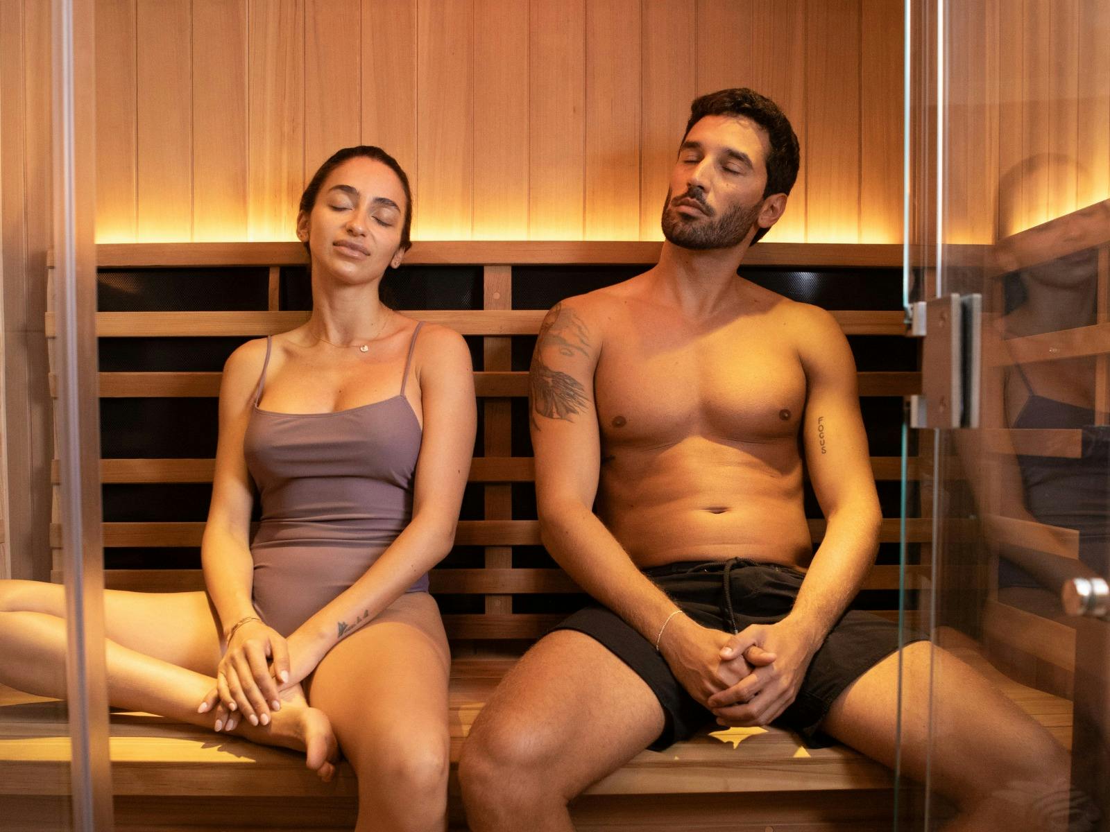 Couple enjoying sauna at Spa By The Sea Bannisters Mollymook