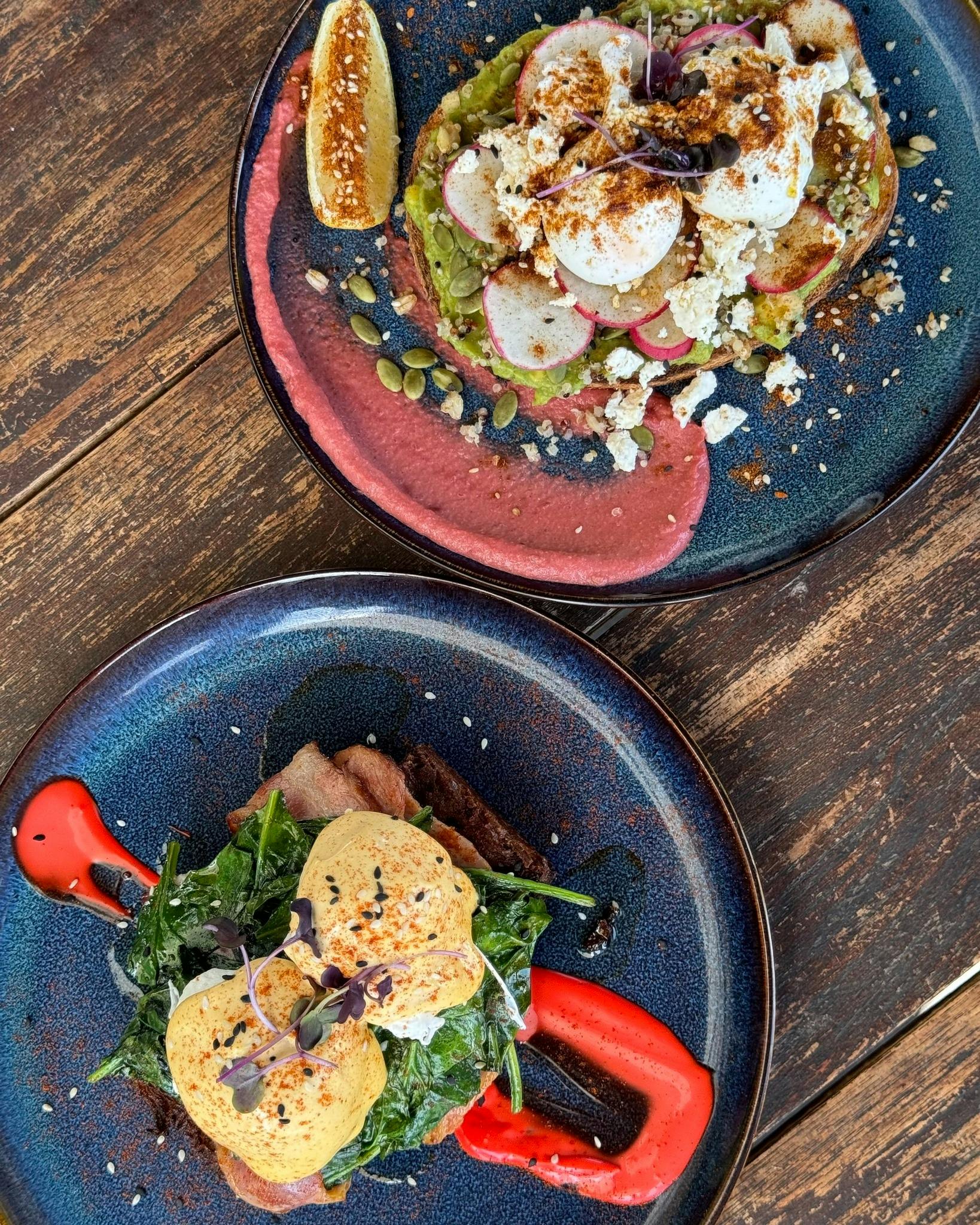 plates of food on a table at Wildflour Canberra