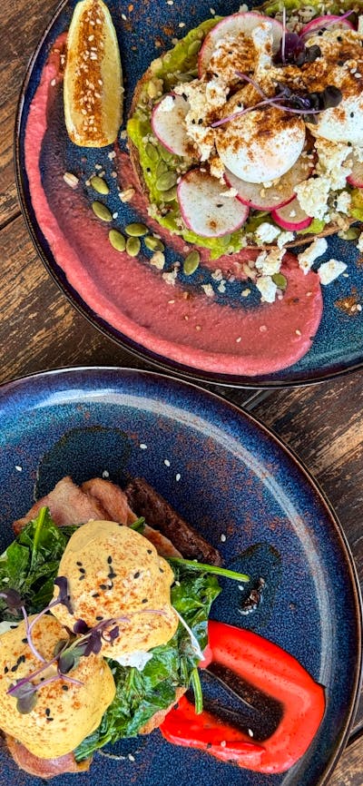 plates of food on a table at Wildflour Canberra