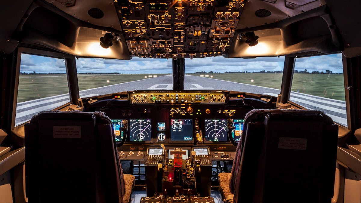 B737 flight simulator Sydney cockpit