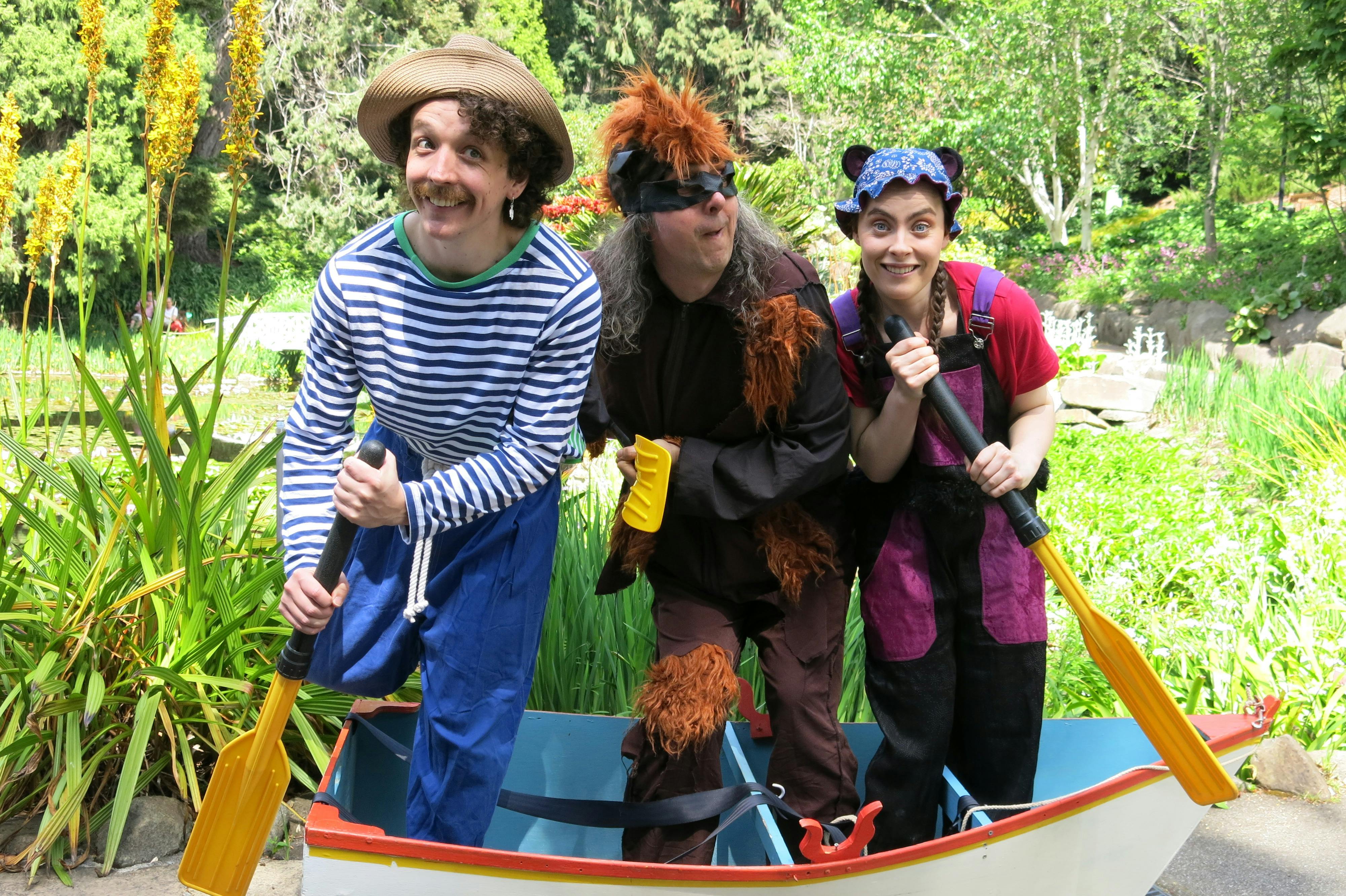 It's actully Toad who gets the boating craze, but these three give it a go anyway.