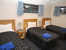 Configurations of 1,2 &3 single bed, in a separate room, family rooms available.