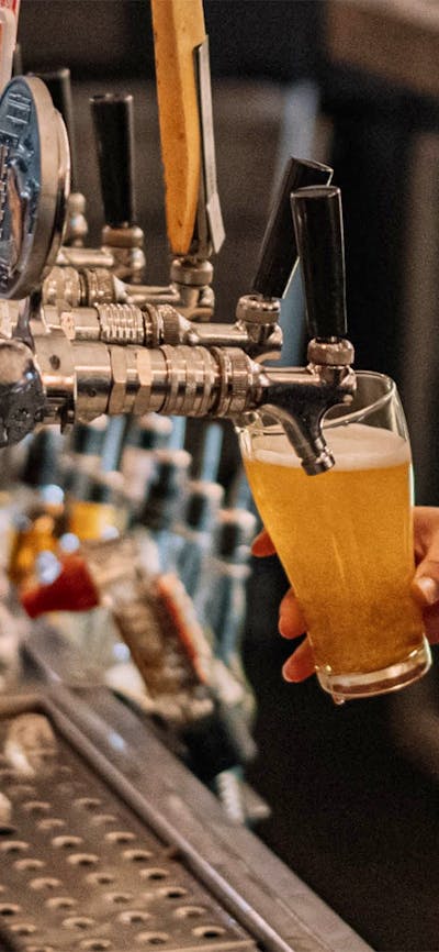 Pouring beers in PJs front bar